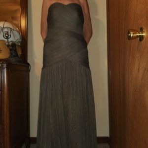 White by Vera Wang Strapless Long Gown, Size 10, Grey